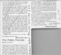 Por Pablo Neruda  [artículo] Rosario Torres B.