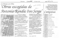 Obras escogidas de Antonio Rendic, Ivo Serge