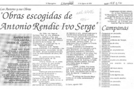 Obras escogidas de Antonio Rendic, Ivo Serge