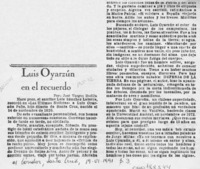 Luis Oyarzún en el recuerdo  [artículo] José Vargas Badilla.