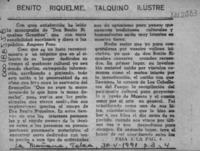 Benito Riquelme, talquino ilustre  [artículo] Manuel Arellano Núñez.