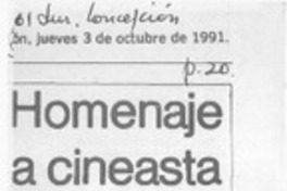 Homenaje a cineasta Raúl Ruiz  [artículo].