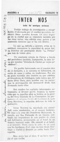 Inter Nos  [artículo] Enrique Neiman.