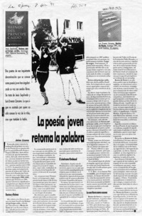 La poesía joven retoma la palabra  [artículo] Jaime Lizama.