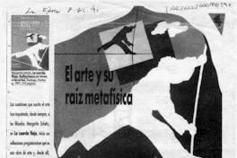 El arte y su raíz metafísica  [artículo] César Vásquez.