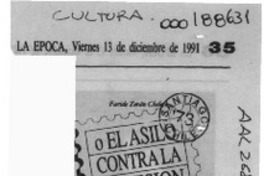 Hoy se lanzará "O el asilo contra la opresión" de Faride Zerán.