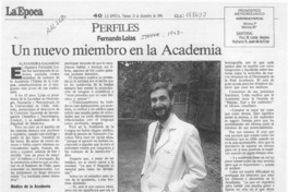 Un nuevo miembro en la academia  [artículo] Alejandra Gajardo.