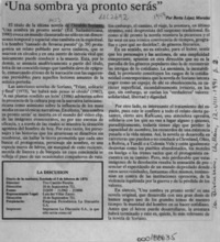 "Una sombra ya pronto serás"  [artículo] Berta López Morales.