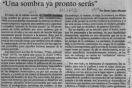 "Una sombra ya pronto serás"  [artículo] Berta López Morales.