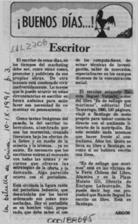 Escritor  [artículo] Argos.