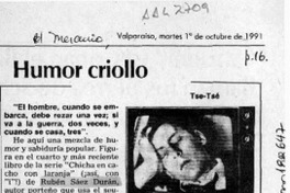 Humor criollo  [artículo] Tse Tsé.