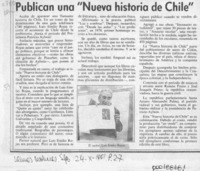 Publican una "Nueva historia de Chile"  [artículo].