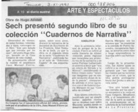 Sech presentó segundo libro de su colección "Cuadernos de Narrativa"  [artículo].