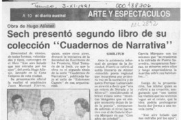 Sech presentó segundo libro de su colección "Cuadernos de Narrativa"  [artículo].