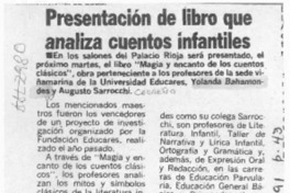 Presentación de libro que analiza cuentos infantiles  [artículo].