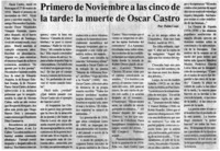 Primero de noviembre a las cinco de la tarde, la muerte de Oscar Castro
