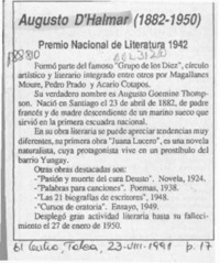 Augusto D'Halmar (1882-1950)  [artículo].