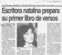 Escritora natalina prepara su primer libro de versos  [artículo].
