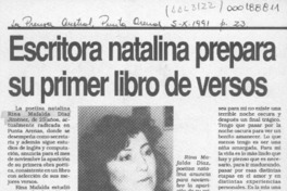 Escritora natalina prepara su primer libro de versos  [artículo].
