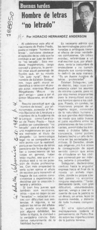 Hombre de letras "no letrado"  [artículo] Horacio Hernández Anderson.