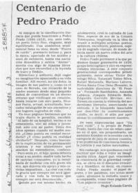 Centenario de Pedro Prado  [artículo] Hugo Rolando Cortés.