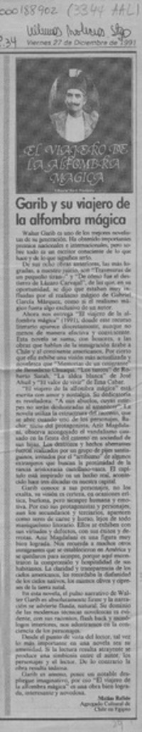 Garib y su viajero de la alfombra mágica : [artículo]