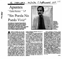 "Sin poesía no puedo vivir"  [artículo] A. M. L.