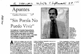 "Sin poesía no puedo vivir"  [artículo] A. M. L.