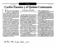 Carlos Fuentes y el Quinto Centenario  [artículo] Francisco J. Alcalde P.