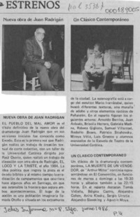 Nueva obra de Juan Radrigán  [artículo].