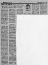 "Pueblo del mal amor"  [artículo] Yolanda Montecinos.