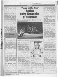 "Pueblo del mal amor" revive entre recuerdos y fantasmas  [artículo] María Inés Sáez.