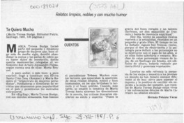 Te quiero mucho  [artículo] Hernán Poblete Varas.