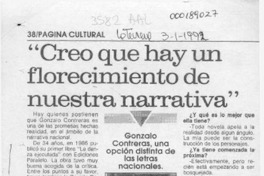 "Creo que hay un florecimiento de nuestra narrativa"  [artículo] Jorge Silva.