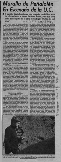 Muralla de Peñalolén en escenario de la UC  [artículo].