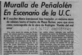 Muralla de Peñalolén en escenario de la UC  [artículo].