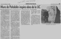 Muro de Peñalolén inspira obra de la UC  [artículo].
