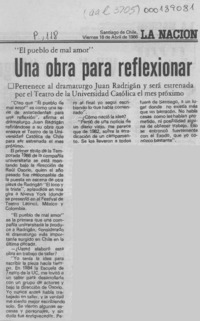 Una Obra para reflexionar  [artículo].