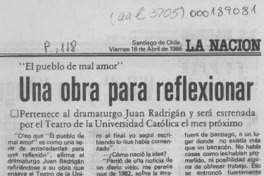 Una Obra para reflexionar  [artículo].