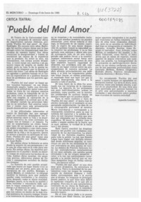 Pueblo del mal amor  [artículo] Agustín Letelier.