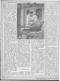 Dos estrenos de agosto  [artículo] Sergio Palacios.