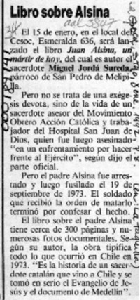 Libro sobre Alsina  [artículo].