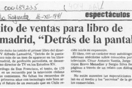 Exito de ventas para libro de Lamadrid, "Detrás de la pantalla"  [artículo].