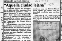 "Aquella ciudad lejana"  [artículo].