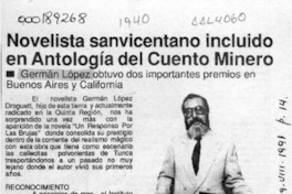 Novelista sanvicentano incluido en antología del cuento minero  [artículo].
