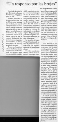 "Un responso por las brujas"  [artículo] Adolfo Márquez Esparza.