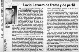 Lucía Lezaeta de frente y de perfil  [artículo] Raúl Morales Alvarez.