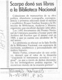Scarpa donó sus libros a la Biblioteca Nacional
