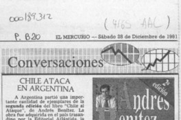Chile ataca en argentina  [artículo].