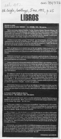 Libros  [artículo] Fernado Quilodrán.